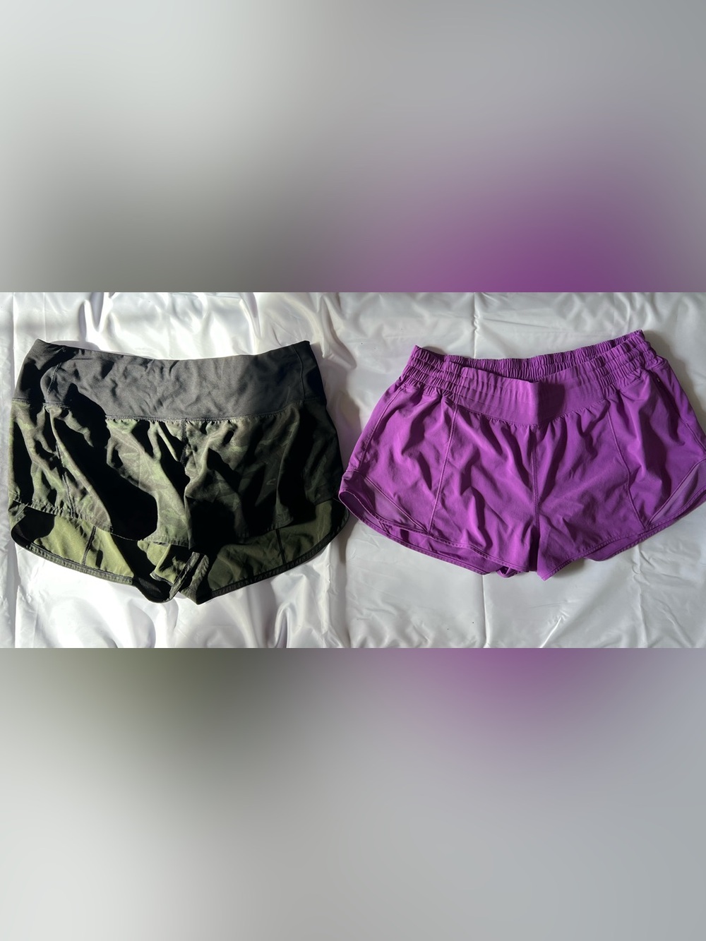 lululemon athletica Women’s Black and Purple Running Shorts 2 pair.